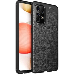 Coverzone Galaxy A52 Kılıf Niss Silikon Deri Görünümlü Siyah