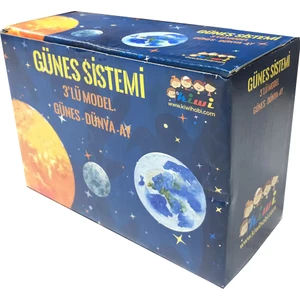 Güneş Sistemi 3'lü Model Güneş-Dünya-Ay Maketi