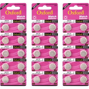 AG10 LR1130 389 SR1130 189 1.5V Alkaline Düğme Pil 30'lu 3 Kart