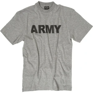 Mil-Tec T-Shirt Army -Gri (Nefes Alabilir, Baskili Pamuklu T-Shirt)