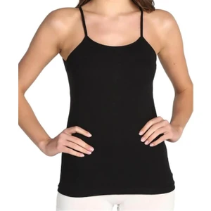 3 Adet Siyah Renk Ribana Biyeli Ip Askılı Atlet