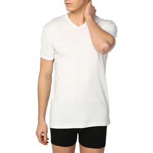 12 Adet Beyaz Renk V Yaka Kısa Kollu Fanila