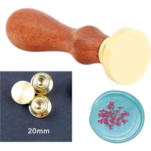 Eritme Balmumu Mührü Damga 20 mm Yuvarlak Boş Bakır Kafa + Gülağacı Kol
