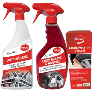 Lastik Parlatıcı 750 ml ve Jant Temizleyici 750 ml ve Lastik Parlatma Süngeri Set