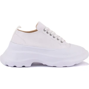 Sail Laker's Beyaz Renk Yüksek Tabanlı Bağcıklı Kadın Sneaker