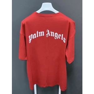 Amor Man Oversize Bol Kesim Palm Angels Sırt Göğüs Baskılı Pamuk Sokak Stili Erkek Tşört