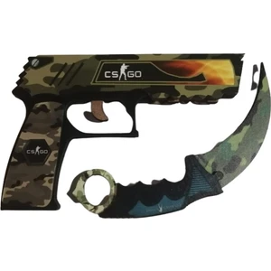 Egenin Sepeti Ahşap Cs-Go P250 Tabanca Karambite Oyuncak Set 7017