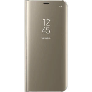Samsung Galaxy A10S Uyumlu Clear View Aynalı Kapaklı Kılıf Gold
