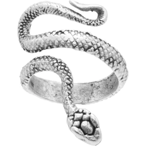 Kadın Antik Gümüş Kaplama Ayarlanabilir Dolama Formlu Ince Yılan Yüzük