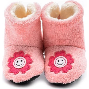 First Step Fuşya Papatya Nakışlı Kürklü Ev BOTU-F-825