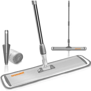 Turuncukoli Dev Boy Mop Yer Silme Paspası / Mikrofiber Bezli / Sağlam Teleskopik Saplı