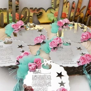 Hayaller Dükkanı 30 Adet Yıldızlı Nazar Ayetli  Ayna Bebek Şekeri