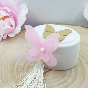 Hayaller Dükkanı 30 Adet Kelebek Konsept Flok Oval Kutu Bebek Şekeri