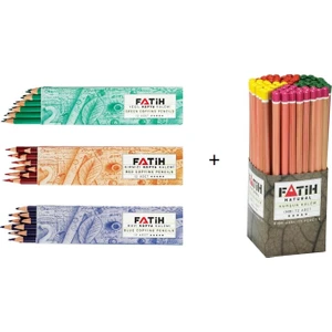 Kırmızı 12'li - Yeşil 12'li - Mavi 12'li Kopya Kalemi + Natural Kurşun Kalem 72'li