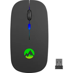 SMW-710 USB 2.4ghz Siyah Ledli 800/1200/1600DPI Şarjlı Kablosuz Mouse