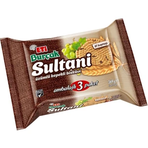 Burçak Sultani Üzümlü Kepekli Bisküvi 3 X 123 G