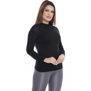 Disentis Modest Büyük Beden Yarım Balıkçı Viskon Boğazlı Siyah Body
