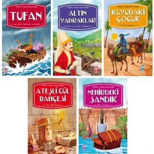 Ahmet Yılmaz Boyunağa Dini ve Tarihi Öyküler Seti 5 Kitap - Tufan Hz. Nuh - Altın Yapraklar - Kuyudaki Çocuk Hz. Yusuf - Ateşli Gül Bahçesi Hz. Ibrahim - Nehirdeki Sandık Hz. Musa