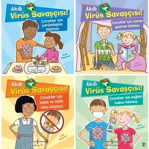 Akıllı Virüs Savaşçısı 4 Kitap Set - Yardımlaşma Kılavuzu - Zaman Geçirme Kılavuzu - Sakin ve Mutlu Olma Kılavuzu - Sağlıklı Kalma Kılavuzu