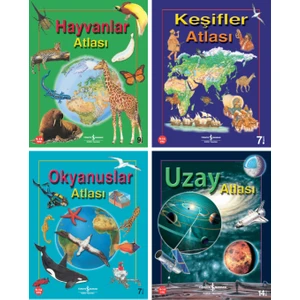 Hayvanlar Atlası - Keşifler Atlası - Okyanuslar Atlası - Uzay Atlası 4 Kitap Set