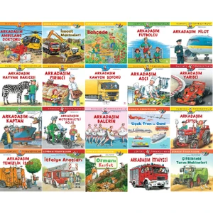Dünyayı Öğreniyorum Serisi 20 Kitap Set - Arkadaşım Ambulans Doktoru - Inşaat Makineleri - Futbolcu - Pilot - Fırıncı - Kamyon Şoförü - Aşçı - Yarışçı - Kaptan - Balerin - Çiftçi - Temizlik Işçisi