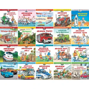 Dünyayı Öğreniyorum Serisi 20 Kitap Set - 2 - Arkadaşım Itfaiyeci - Arkadaşım Polis - Arkadaşım Bahçeci - Otomobiller - Makinist - Arıcı - Veteriner - Astronot