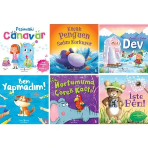 Resimli Hikaye Kitapları 6 Kitap Set - Peşimdeki Canavar - Küçük Penguen Sudan Korkuyor - Evimize Gelen Dev - Ben Yapmadım - Hortumuma Çörek Kaçtı - Işte Ben
