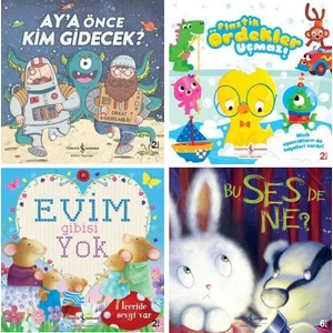 Resimli Hikaye Kitapları 4 Kitap Set - Ay'a Önce Kim Gidecek - Plastik Ördekler Uçmaz - Evim Gibisi Yok - Bu Ses De Ne