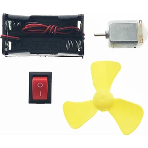 Emay Center Okul Deney Seti - 1 Dc Motor - Anahtar - Pil Yatağı - Pervane Set - Kablo
