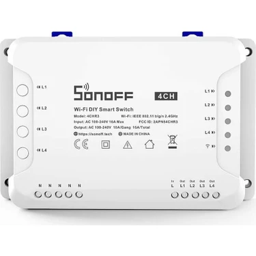 Sonoff 4ch R3 Wifi Smart Switch 4 Kanal Akıllı Röle