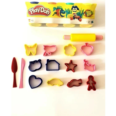 Play-Doh Playdoh Oyun Hamuru 4'lü Set 15 Parça Kalıp