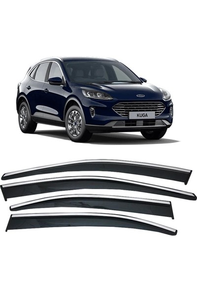 Araba Alışveriş Ford Aksesuar Kuga 2020 Sportif 4'lü Krom Rüzgarlık Seti