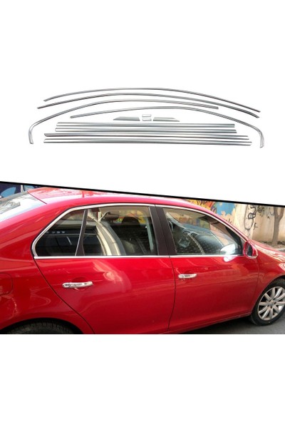 Araba Alışveriş Volkswagen Aksesuar Jetta 2006-11 Sportif Metal Krom Cam Çıta Seti