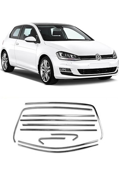 Araba Alışveriş Volkswagen Aksesuar Golf 7 Sportif Metal Krom Cam Çıta Seti