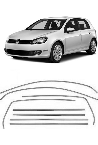 Araba Alışveriş Volkswagen Aksesuar Golf 6 Sportif Metal Krom Cam Çıta Seti
