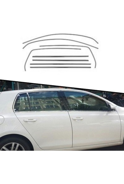 Araba Alışveriş Volkswagen Aksesuar Golf 6 Sportif Metal Krom Cam Çıta Seti