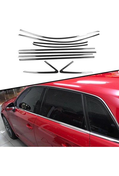 Araba Alışveriş Audi A3 Hb Sportif Tam Tur Metal Krom Cam Çıta Seti