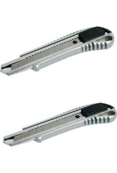 Ünyepark Omega Metal Paslanmaz Çelik 2 Li Maket Bıçağı Maket Bıçağı Bıçak Değiştirilebilir