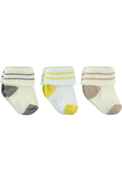 Civil Baby Erkek Bebek 3'lü Çorap Set 0-6 Ay Hardal