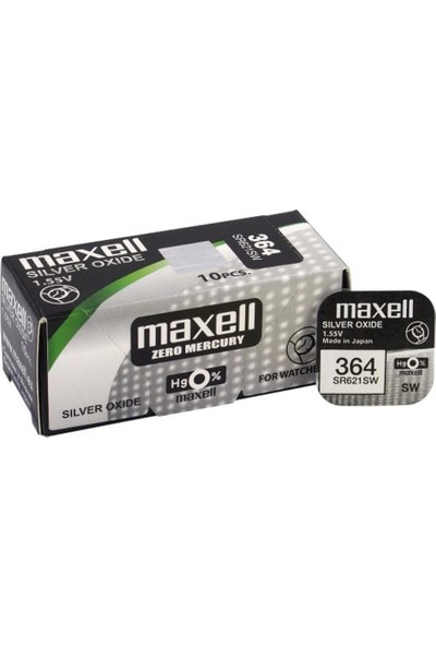 Maxell 364 SR621SW 1.55V Saat Pili 10'lu
