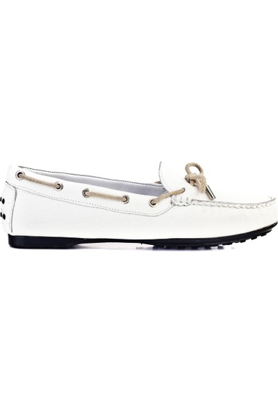 Cabani Fiyonk Detaylı Loafer Kadın Ayakkabı 449M1164 Beyaz