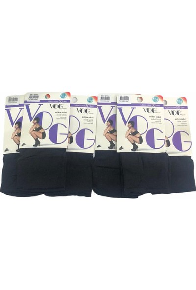 Vog 6'lı Orta Kalın Micro Fiber Siyah Soket Çorap