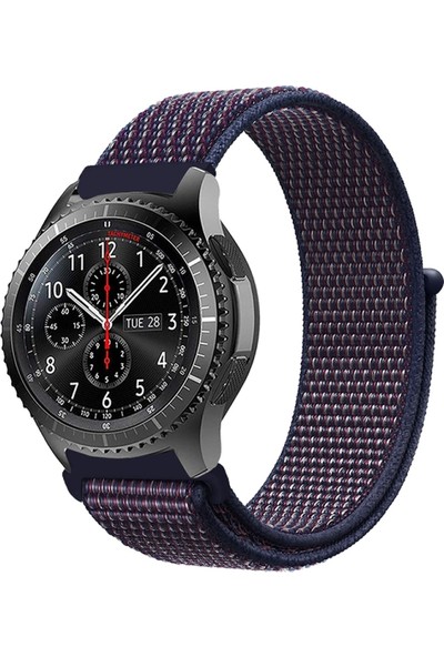 Bipower Samsung Watch 20MM Krd3 Hasır Kordon Kozmik Lacivert