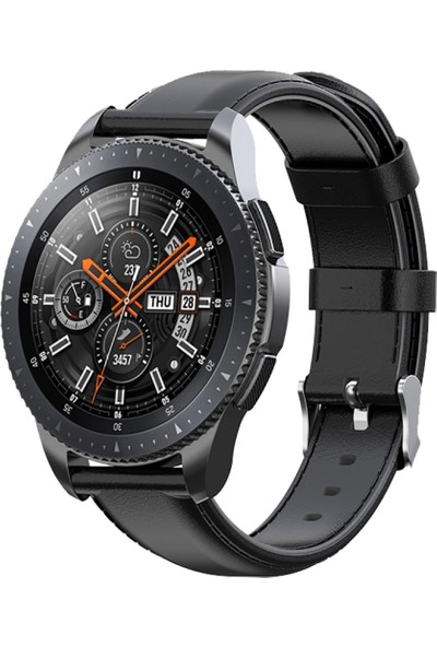 Bipower Samsung Watch 20MM KRD10 Deri Kordon Siyah