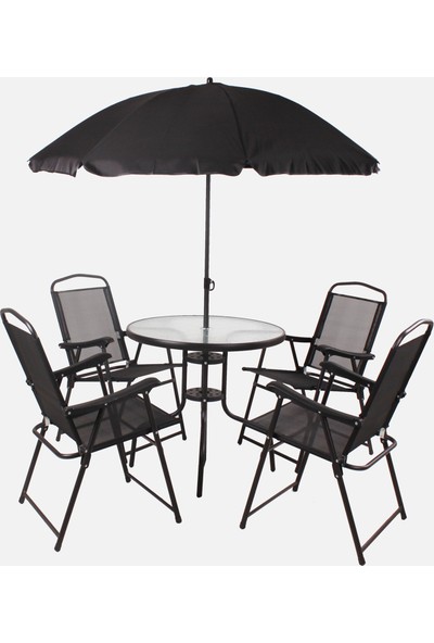 Bidesenal Şemsiyeli Masa ve Sandalye Seti Bahçe Takımı Balkon Takımı Koltuk Takımı Oturma Grubu
