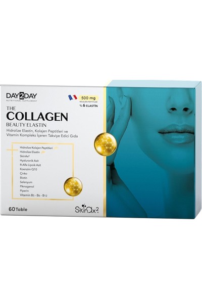 DAY2DAY The Collagen Beauty Elastin Takviye Edici Gıda 60 Tablet