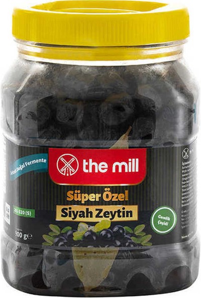 The Mill Naturel Fermente Siyah Zeytin 900 gr. PET Kavanoz - S (291-320 adet/kg) - Kuzey Ege Bölgesi Zeytinleri