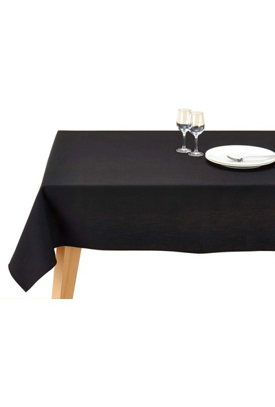 Yaylera Düz Siyah Renkli Dertsiz Masa Örtüsü 80 x 80 cm