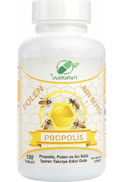 Yurdavit Propolis Polen Arı Sütü 2 Adet 100 Tablet