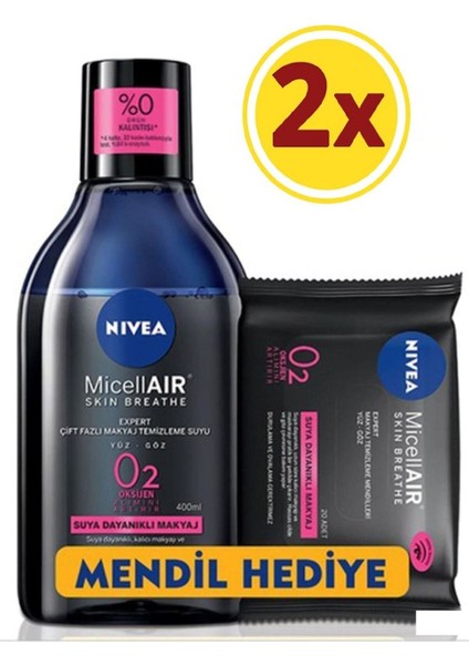 Micellair Expert Makyaj Temizleme Suyu 400 ml + Mendil (2 Adet)